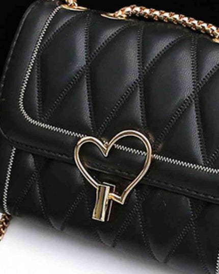 Heart Buckle PU Leather Crossbody Bag