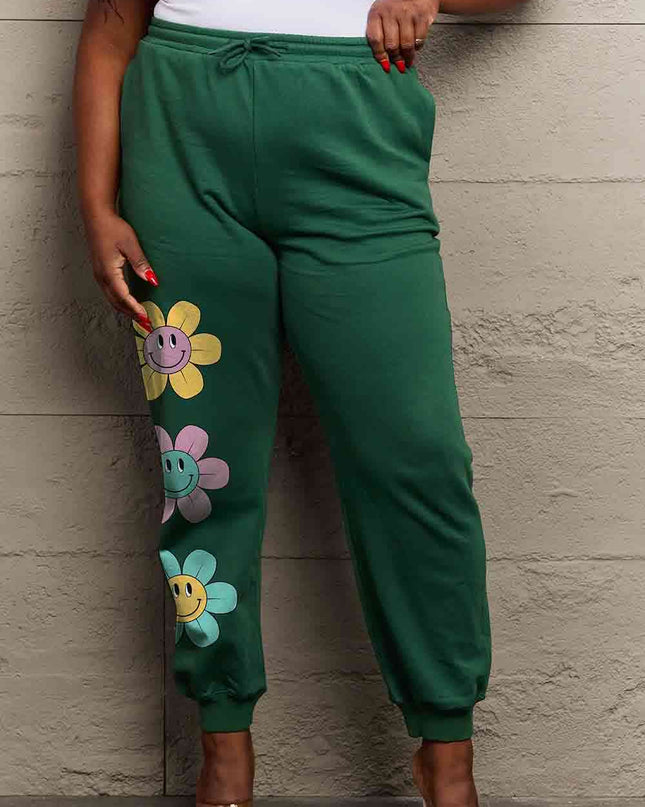Simply Love Simply Love Full Size Drawstring Flower Graphic Long Sweatpants