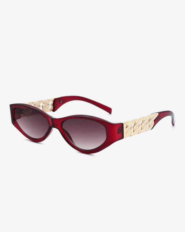 Chain Detail Temple Cat Eye Sunglasses