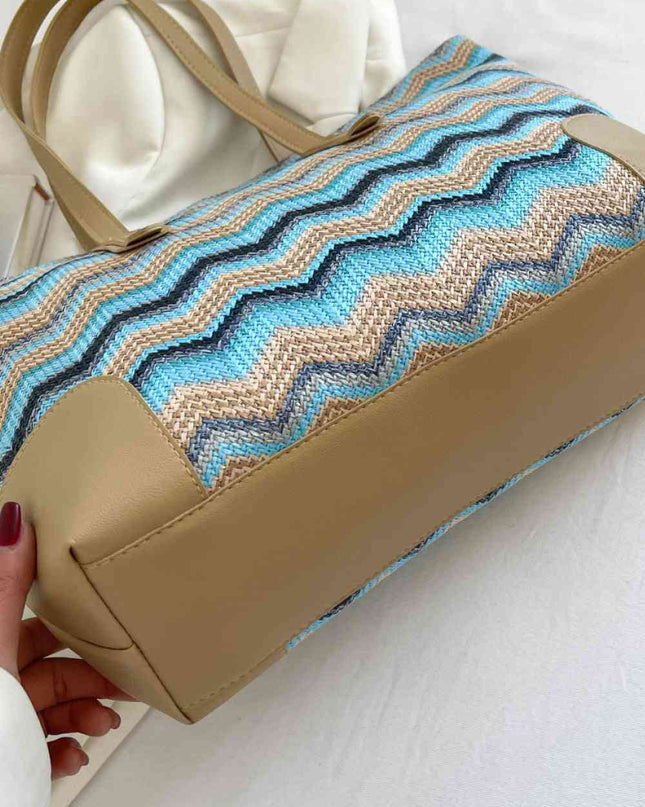 Chevron Straw Tote Bag