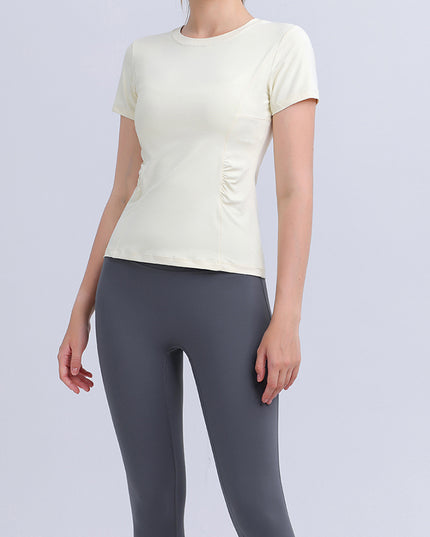 Round Neck Short Sleeve Active Top