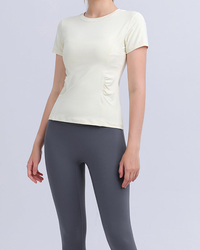 Round Neck Short Sleeve Active Top