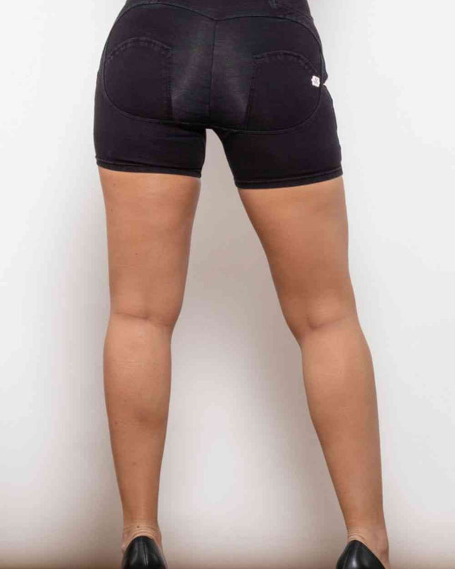 Full Size Side Stripe Zip Closure Denim Shorts