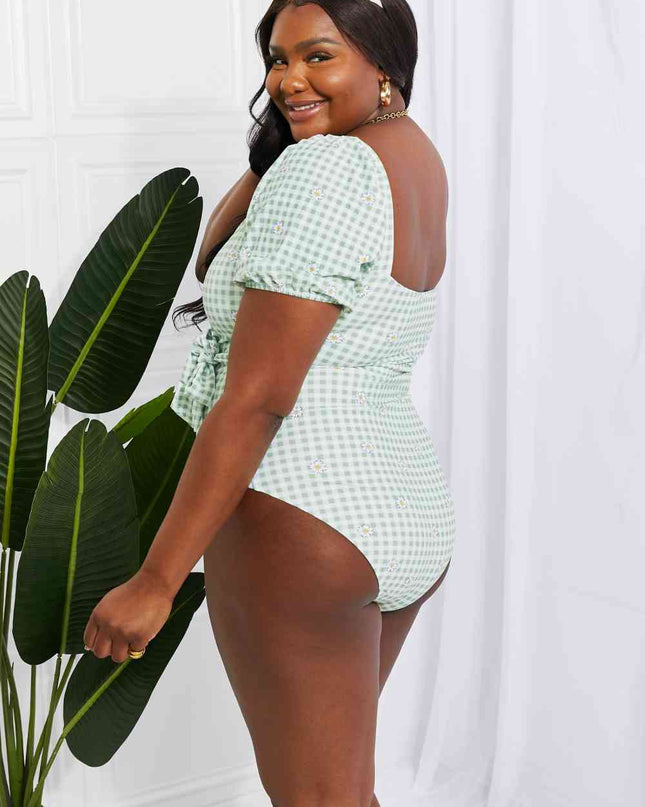 Marina West Swim Salty Air Puff Sleeve One-Piece in Sage
