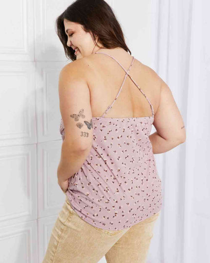 Culture Code Full Size Taste of Spring Ruffle Sleeveless Top