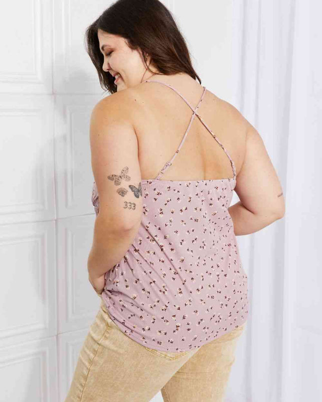 Culture Code Full Size Taste of Spring Ruffle Sleeveless Top