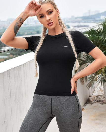 Round Neck Short Sleeve Active Top