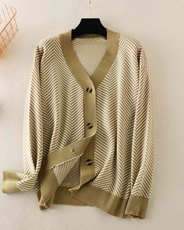 Button Down V-Neck Cardigan