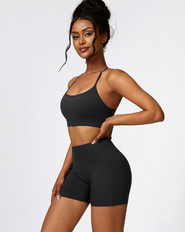 Sport Bra and Wide Waistband Shorts Set