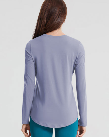 Round Neck Long Sleeve Sports Top