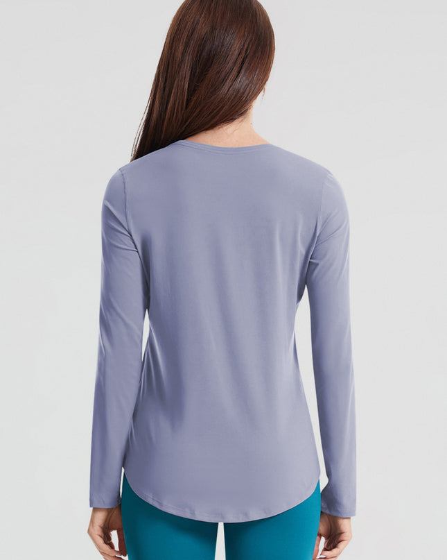 Round Neck Long Sleeve Sports Top