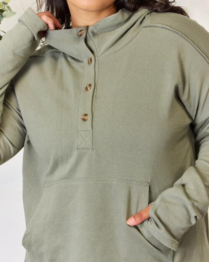 Culture Code Full Size Half Button Hoodie