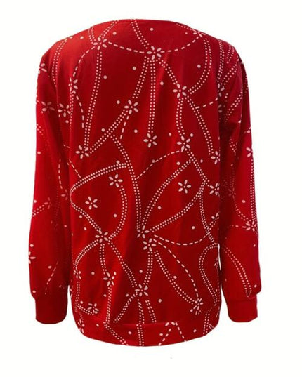 Printed Half Zip Long Sleeve T-Shirt