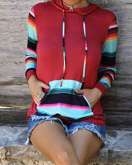 Striped Long Sleeve Hoodie