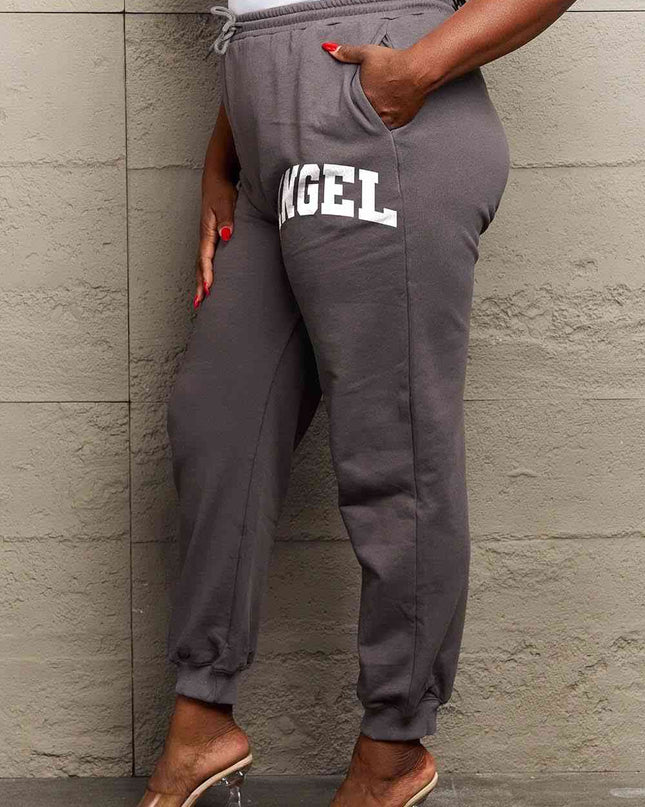 Simply Love Simply Love Full Size Drawstring Angel Graphic Long Sweatpants