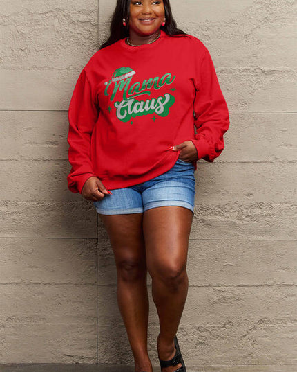 Simply Love Full Size MAMA CLAUS Round Neck Sweatshirt