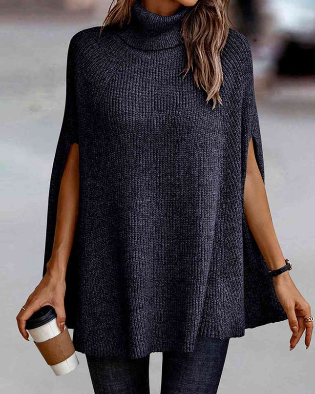 Turtleneck Dolman Sleeve Poncho