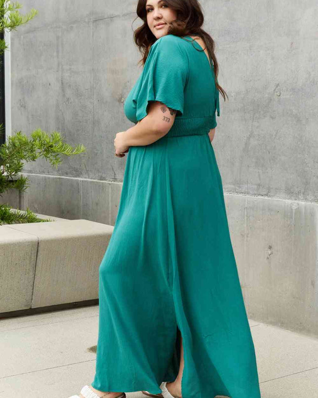 ODDI Full Size Woven Wrap Maxi Dress