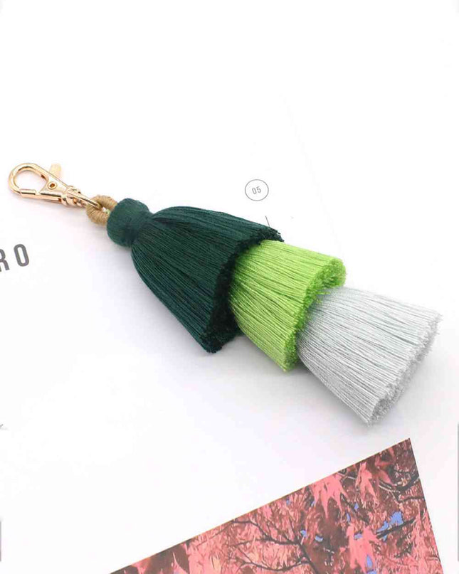 Assorted 4-Pack Multicolored Fringe Keychain