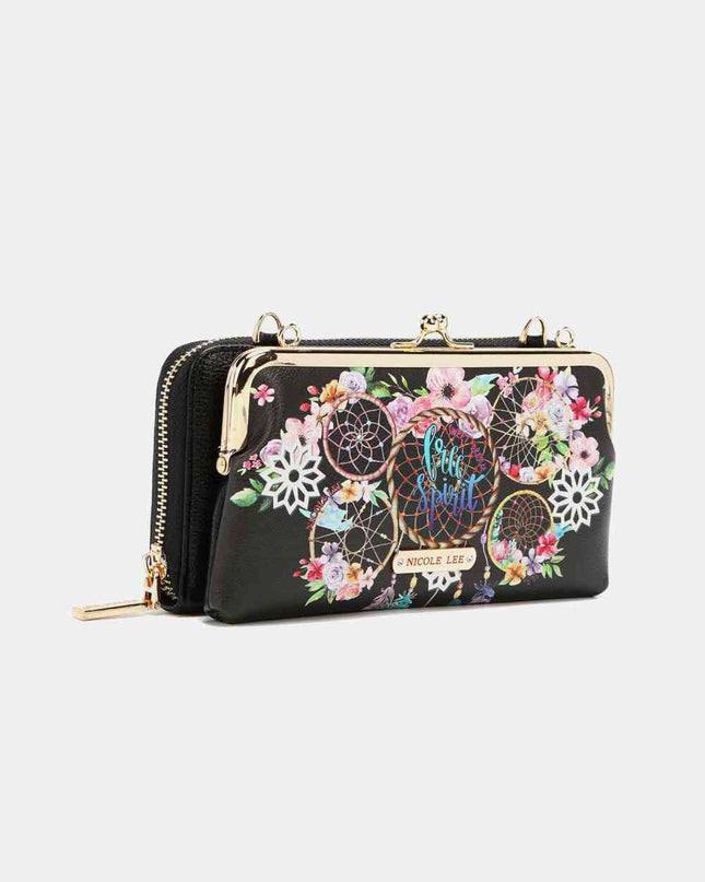 Nicole Lee USA Signature Kiss Lock Crossbody Wallet