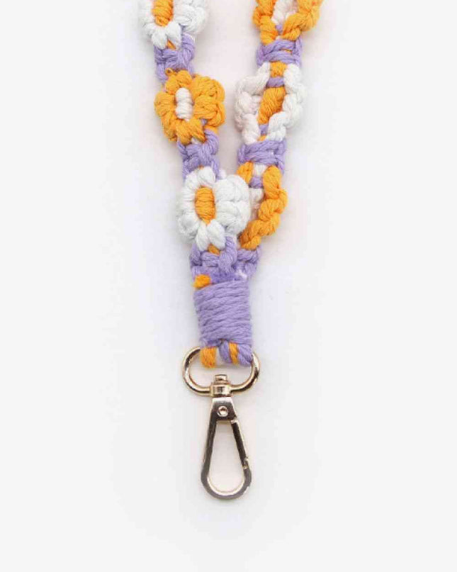 Assorted 4-Piece Macrame Flower Keychain