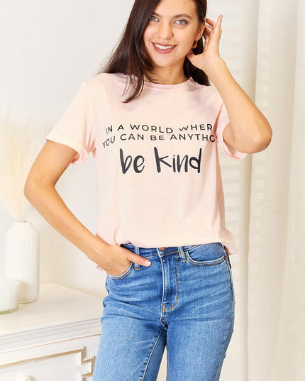 Simply Love Slogan Graphic Cuffed T-Shirt