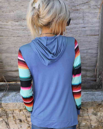 Striped Long Sleeve Hoodie