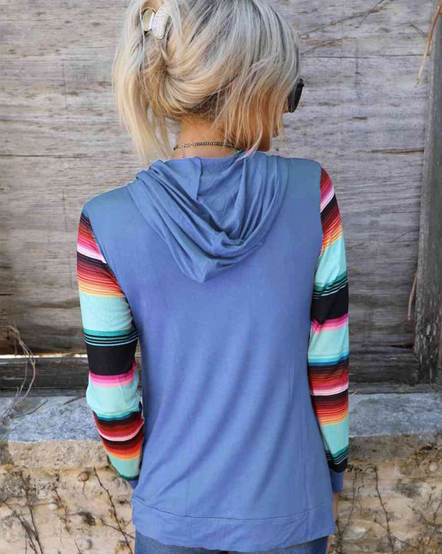 Striped Long Sleeve Hoodie