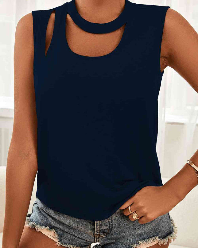 Cutout Sleeveless Top