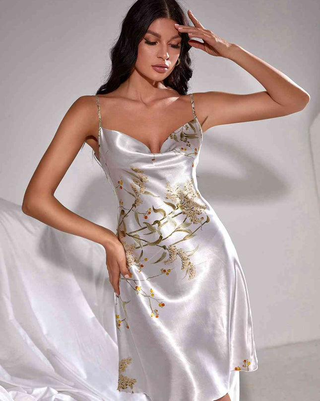 Sleeveless Printed Mini Nightgown