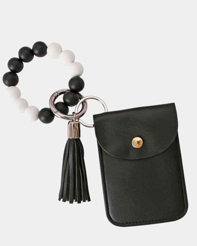 Bead Wristlet Key Chain with Wallet