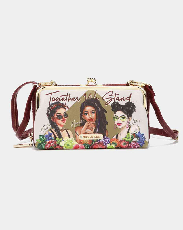 Nicole Lee USA Signature Kiss Lock Crossbody Wallet