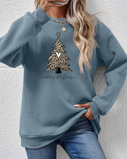 Christmas Tree Graphic Long Sleeve Sweatshirt