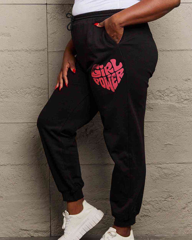 Simply Love Full Size GIRL POWER Graphic Sweatpants