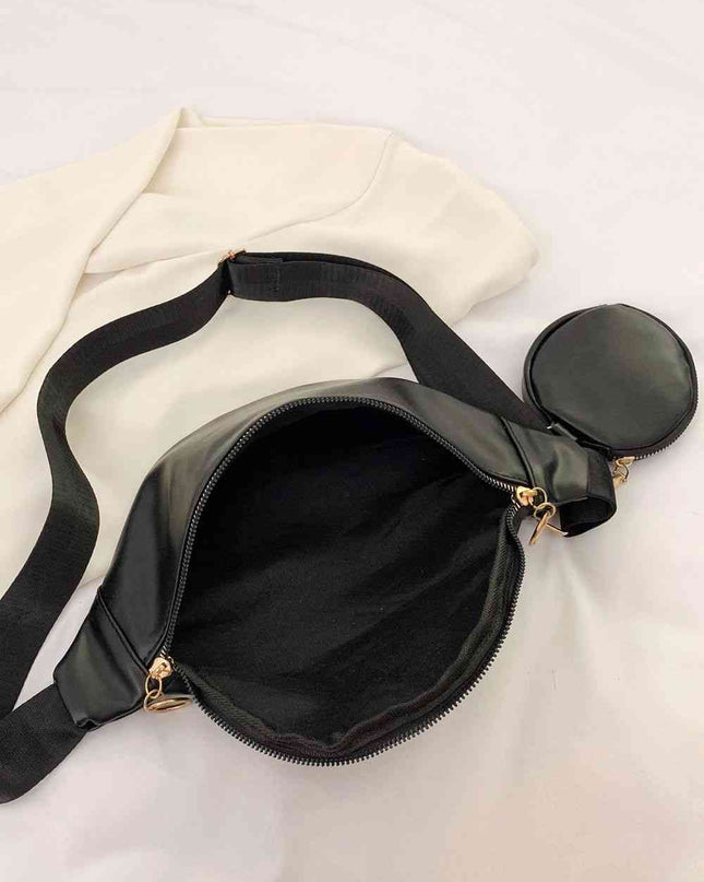 PU Leather Sling Bag with Small Purse