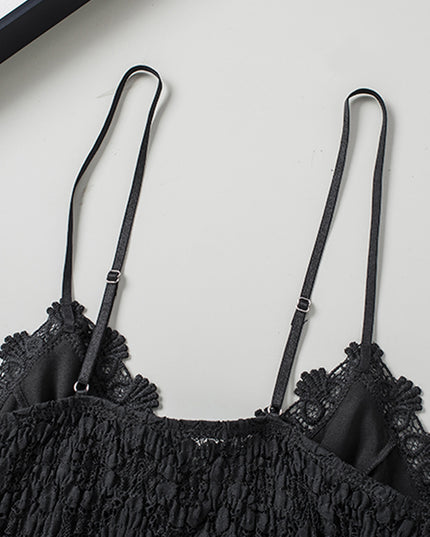 V-Neck Lace Cropped Cami