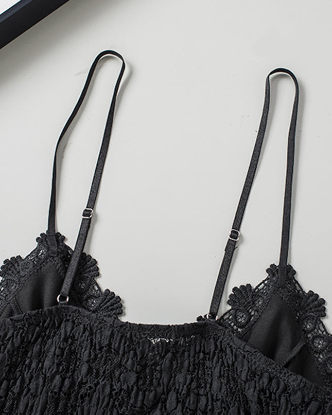 V-Neck Lace Cropped Cami