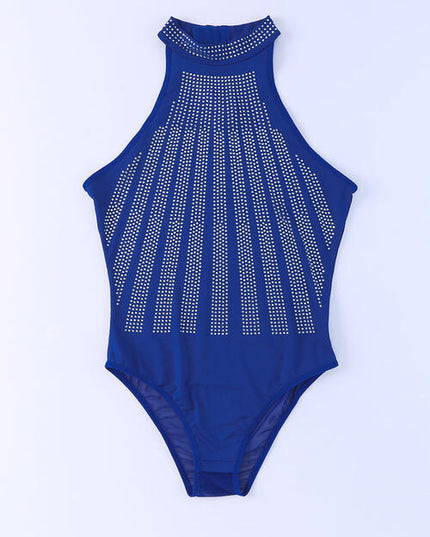 Rhinestone Detail Halter Neck Bodysuit