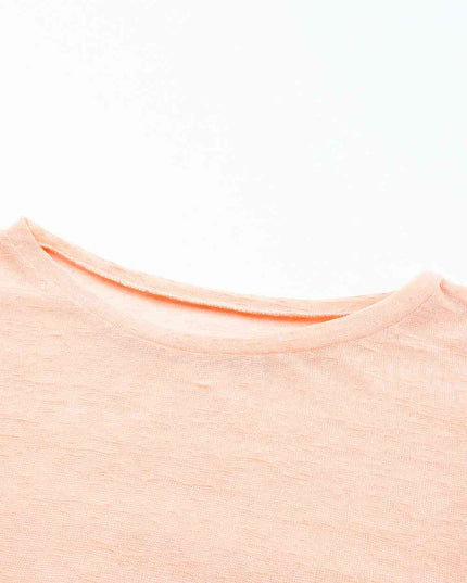 Round Neck Short Sleeve Sheer Cover-Up