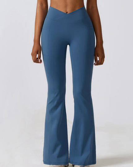 Flare Leg Active Pants with Pockets
