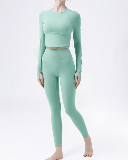 Round Neck Long Sleeve Active T-Shirt