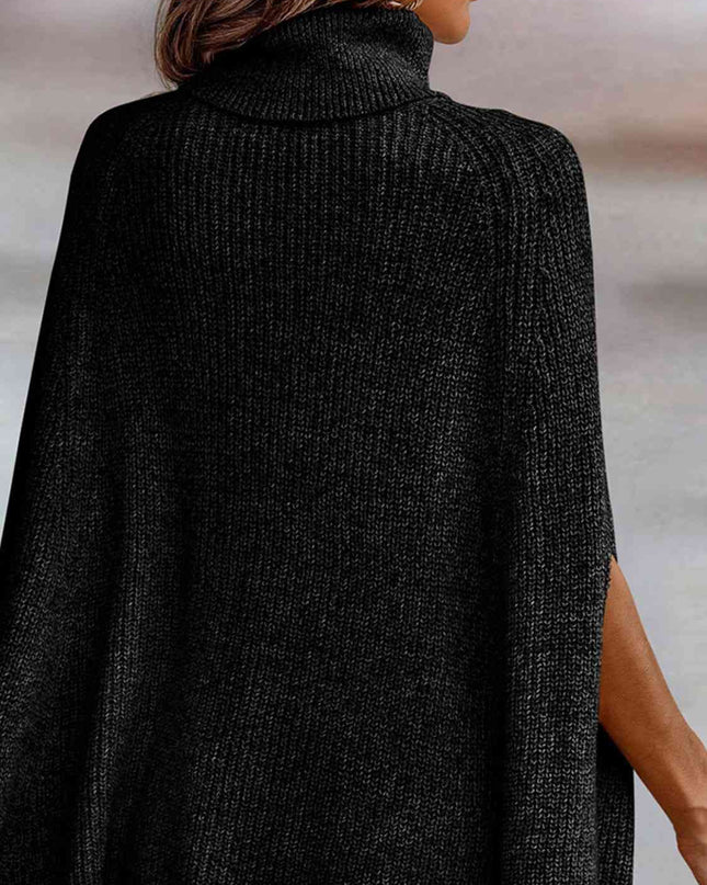 Turtleneck Dolman Sleeve Poncho