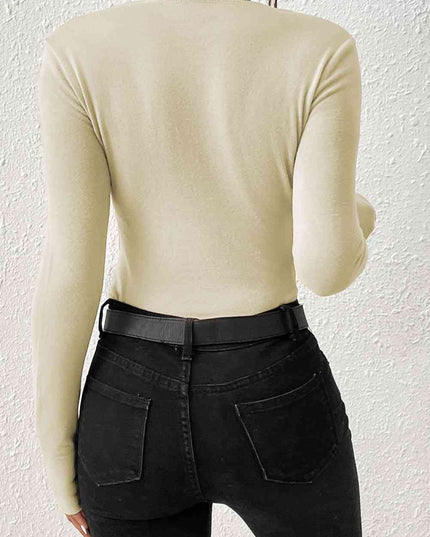 Scoop Neck Long Sleeve Bodysuit