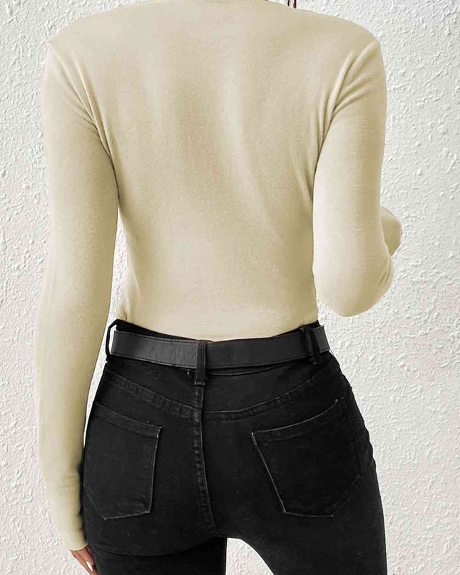 Scoop Neck Long Sleeve Bodysuit