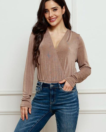 V-Neck Long Sleeve Bodysuit