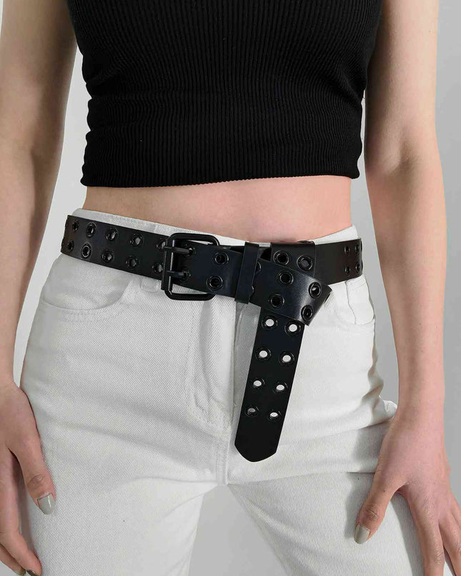 Grommet PU Leather Belt