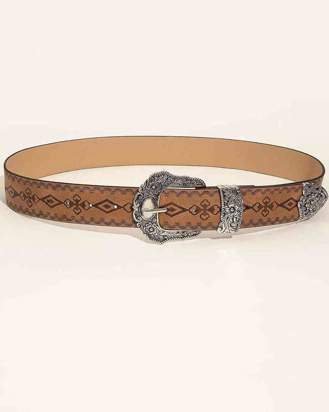 Patterned PU Leather Belt