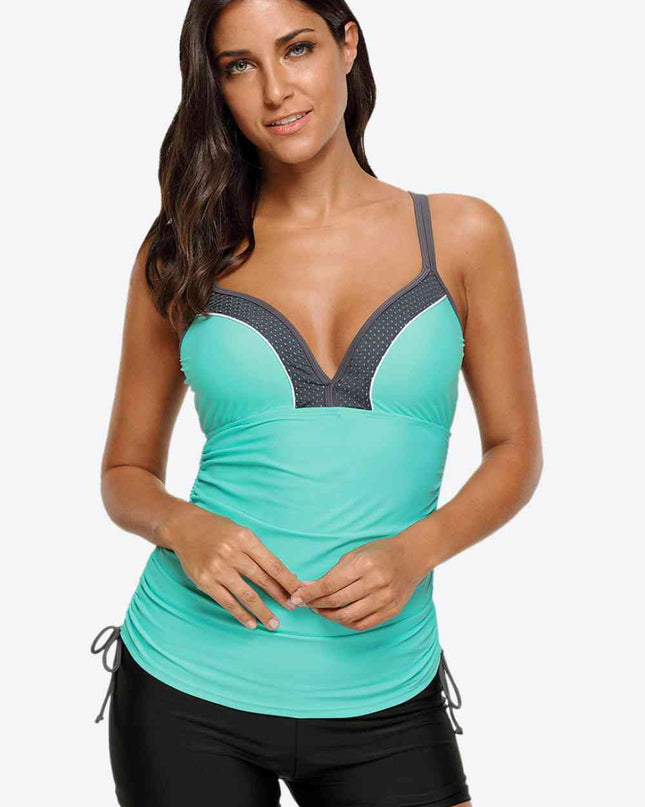 Contrast Sweetheart Neck Swim Cami