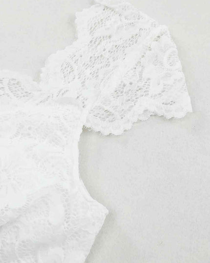 Ruched Sweetheart Neck Lace Bodysuit