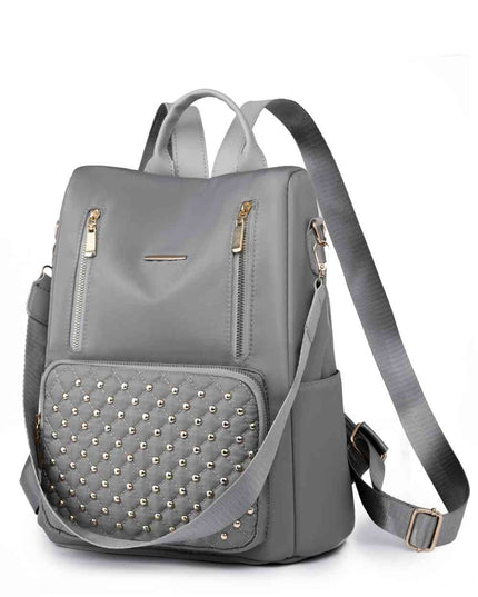 Zipper Pocket Beaded Backpack